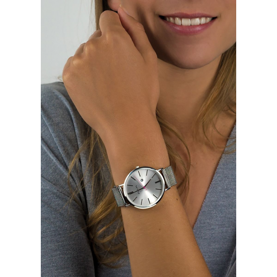 Zinzi Retro horloge zilvergekleurd 38mm ZIW402M - 49880