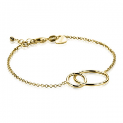 ZINZI zilveren armband goud verguld ronde vormen 16-19cm ZIA1278G - 49904