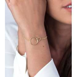 ZINZI zilveren armband goud verguld ronde vormen 16-19cm ZIA1278G - 49904