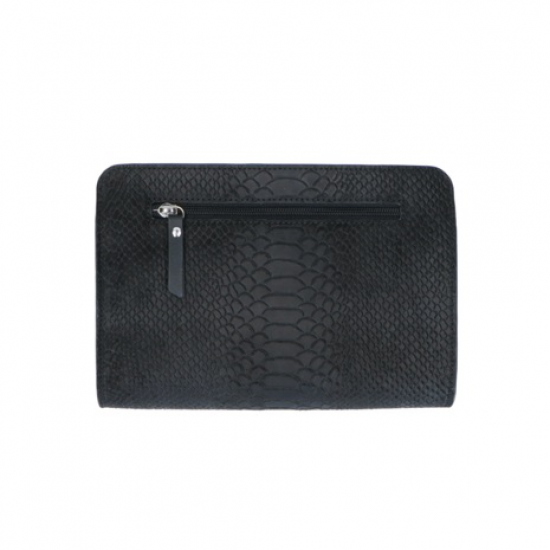 LouLou Essentiels Ruime Crossbodytas In Black Sugar Snake Leer - 49680