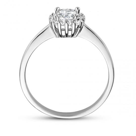 Gerhodineerd 925 zilveren ring uitgevoerd met schitterende zirkonia MAAT 17,25 - 49811