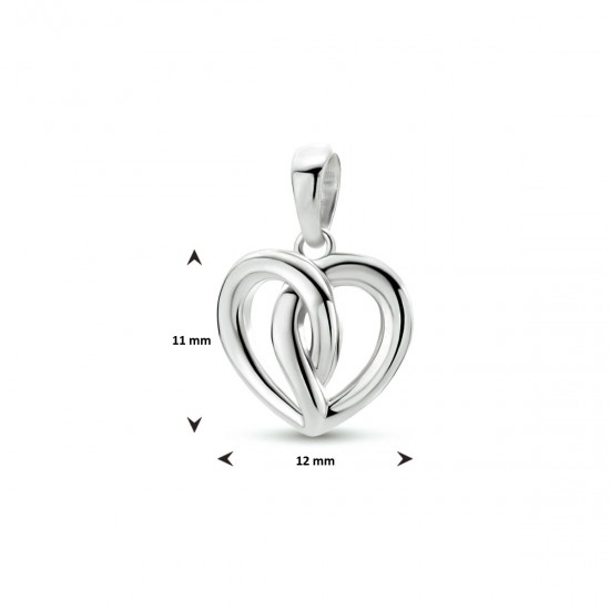 Zilveren hanger hart 12 x 11mm - 49664