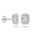 Gerhodineerd 925 zilveren oorknoppen schitterende zirkonia 10X7,5mm.. - 49827