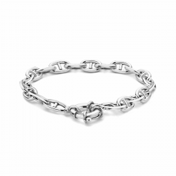 Gerhodineerd 925 zilveren anker armband 19cm - 49830