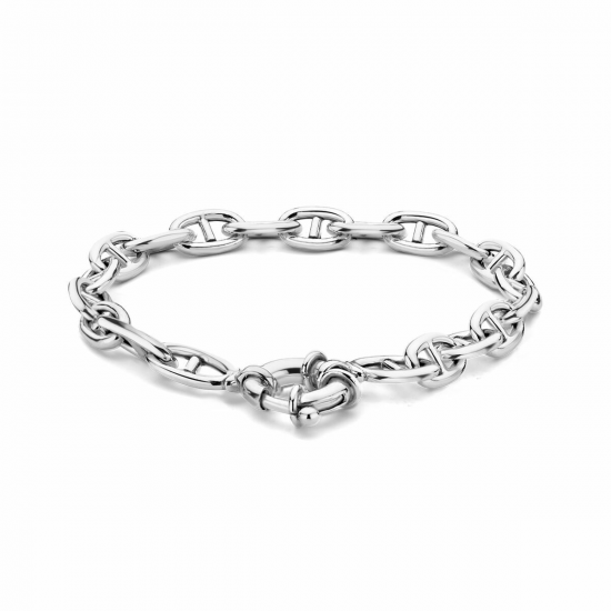 Gerhodineerd 925 zilveren anker armband 19cm - 49830