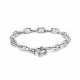 Gerhodineerd 925 zilveren anker armband 19cm - 49830