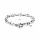 Gerhodineerd 925 zilveren anker armband 19cm - 49830
