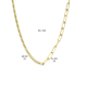 Geelgoud op 925 zilveren collier paperclip schakel 5.1mm en een gourmette schakel 3.6mm 42+3cm. - 49836