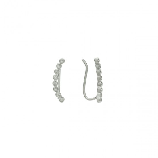 zilveren oorschuiven zirkonia 2 x 14,5mm - 50208