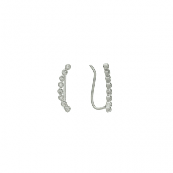 zilveren oorschuiven zirkonia 2 x 14,5mm - 50208