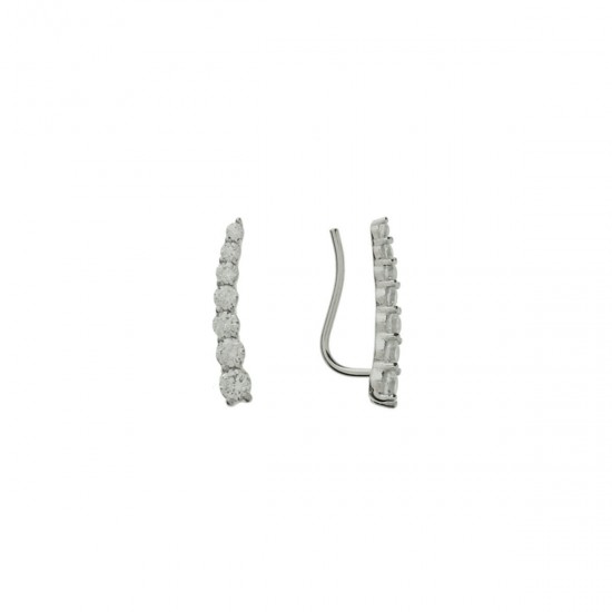 zilveren oorschuiven zirkonia 2,5 x 16mm - 50207