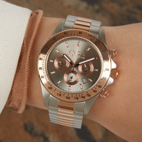 VNDX Amsterdam Horloge Dark DJ MR11535-TR Rose Zilver Multi Grey 42mm - 50263