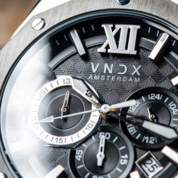 VNDX Amsterdam Horloge Wise Man Staal Zilver Zwart 46mm - 50264