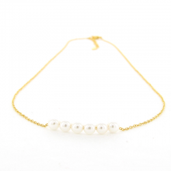 Kalli Kalli Edelstaal Ketting met Parel Goudkleur MAAT 42+3 cm - 49162