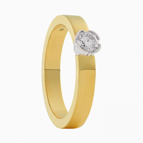 ECLAT Amore Klassiek Ringen 14 karaat gouden ring met 0,07 crt  MAAT 17,5 - 50437
