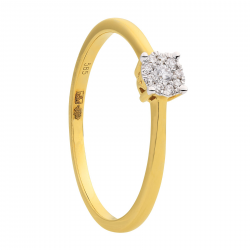Eclat Ring Geelgouden 585 met Diamand 0.08crt MAAT 17,5 - 50439