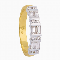 ECLAT Exclusieve bicolor ring 14krt met dia 0.50crt si MAAT 17 - 50443