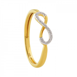 ECLAT Gouden Ring Infinity met Diamand 0,05 crt. - 47440