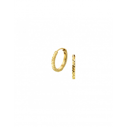 Gouden oorringen gediamanteerd buis 14mm - 50545