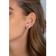 ZINZI zilveren oorstekers 13mm met elkaar verbonden ronde vormen glad en witte zirconia ZIO2266 - 50610