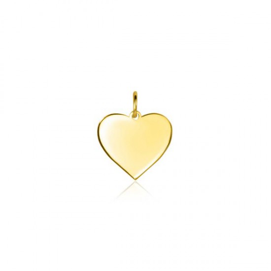 ZINZI Gold 14 karaat gouden hanger hart graveerplaatje 11mm ZGH363-11 - 50644