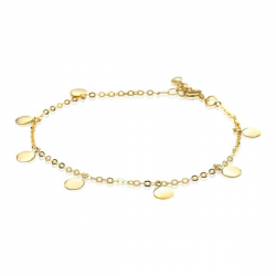 ZINZI Gold 14 karaat gouden armband ronde plaatjes 18-20cm 1,7 x 6 mm ZGA167 - 50656