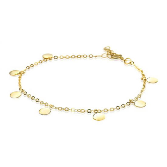ZINZI Gold 14 karaat gouden armband ronde plaatjes 18-20cm 1,7 x 6 mm ZGA167 - 50656