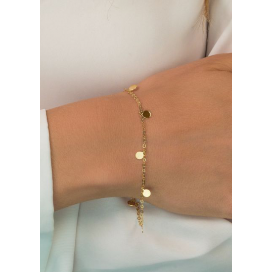 ZINZI Gold 14 karaat gouden armband ronde plaatjes 18-20cm 1,7 x 6 mm ZGA167 - 50656