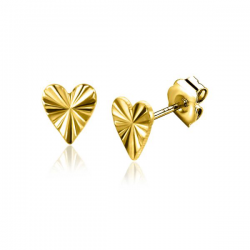 ZINZI Gold 14 karaat gouden oorknoppen hart gediamanteerd 5.5mm ZGO340 - 50660