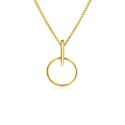 ZINZI Gold 14 karaat gouden hanger staafje met open rondje 20mm ZGH404 - 50646