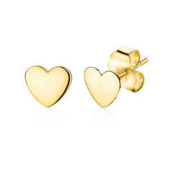 ZINZI Gold 14 karaat gouden oorknoppen glad hartje 5MM ZGO214 - 50663