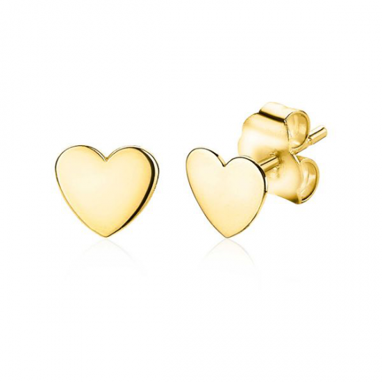 ZINZI Gold 14 karaat gouden oorknoppen glad hartje 5MM ZGO214 - 50663