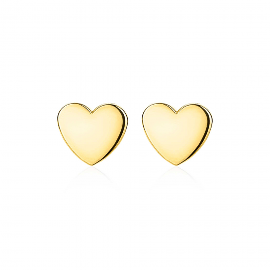 ZINZI Gold 14 karaat gouden oorknoppen glad hartje 5MM ZGO214 - 50663