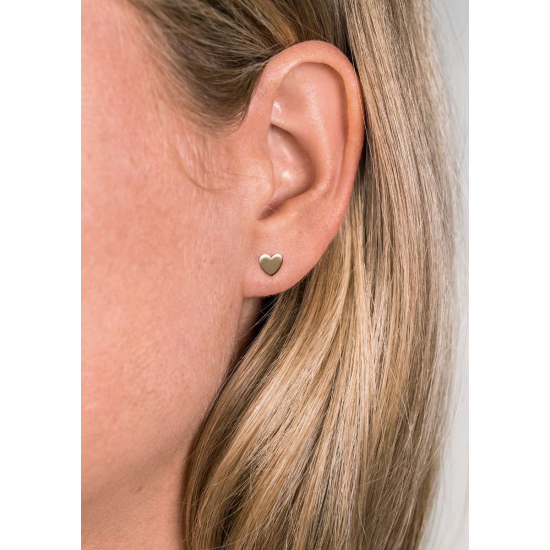 ZINZI Gold 14 karaat gouden oorknoppen glad hartje 5MM ZGO214 - 50663