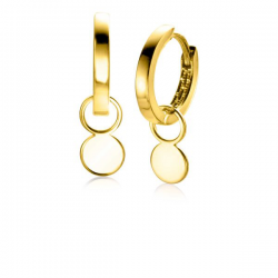 ZINZI Gold 14 karaat gouden creolenbedels rond plaatje 5,3mm ZGCH388 - 50670