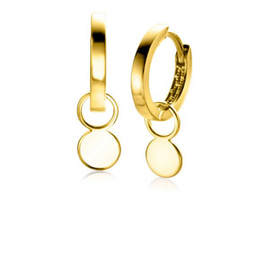 ZINZI Gold 14 karaat gouden creolenbedels rond plaatje 5,3mm ZGCH388 - 50670