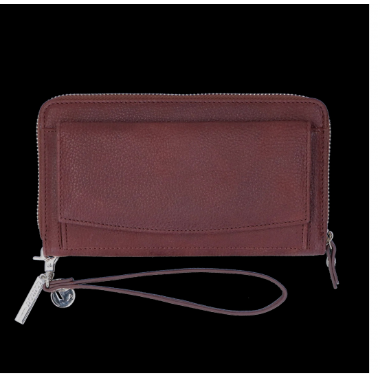 LOULOU Bruine Ruime Dames Portemonnee in Bruin Robuste Leer - 50790