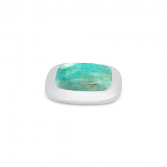 Melano Kosmic Gem Square Steen Amazonite 28mm Zilverkleurig - 50889