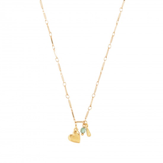& anne Necklace Drip Green Bead Gold plating - 47618