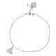 & anne Bracelet Heart Pink Bead Zilver plating - 47619