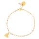 & anne Bracelet Heart Pink Bead Gold plating - 47620