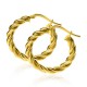 ZINZI gold plated zilveren wokkel oorringen met gedraaide buis 26x4mm ZIO2281G - 51173