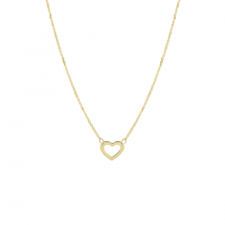 Geelgouden collier uitgevoerd met een hartvormig hangertje. MAAT 41 - 43 - 45 cm - 51313