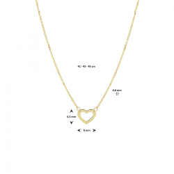 Geelgouden collier uitgevoerd met een hartvormig hangertje. MAAT 41 - 43 - 45 cm - 51313