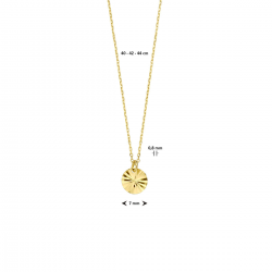 Geelgouden collier gediamanteerd rondje MAAT 40-42-44cm - 51316