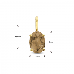 geelgouden hanger met rookkwarts - 51326