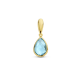 geelgouden hanger blauw topaas - 51327