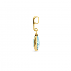 geelgouden hanger blauw topaas - 51327