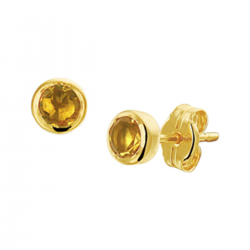 geelgouden oorstekers citrien 4.5mm - 51335