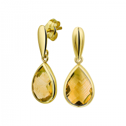geelgouden oorhangers citrien - 51338